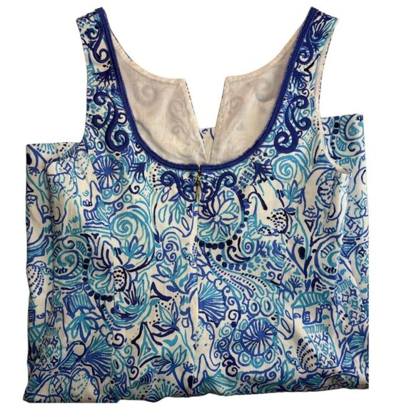 Lilly Pulitzer Alyssa Blue Shift Mini Dress Lucky Trunks Embroidered, Size 12 - Picture 5 of 8